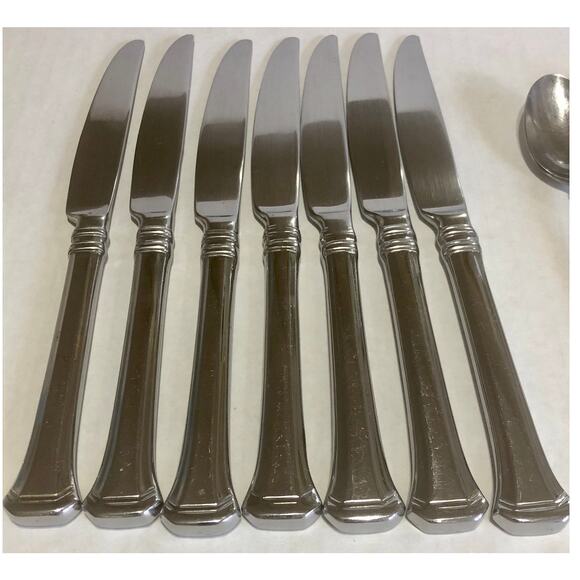 Oneida Other - ONEIDA Apollonia Stainless Steel Flatware Greek Dinner Cutlery Set of 7 Knifes